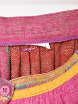 チェック フロントボタン スカート