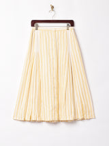 ストライプ フロントボタンスカート