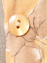 花柄 レーヨンシャツ イエロー×レッド系