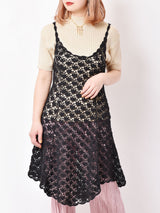 クロシェ キャミワンピース ブラック