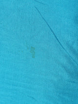 フリンジ 長袖シルクシャツ ターコイズブルー