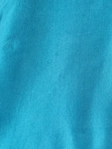 フリンジ 長袖シルクシャツ ターコイズブルー