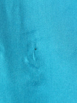 フリンジ 長袖シルクシャツ ターコイズブルー