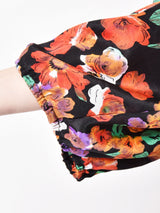 Susan Freis ラッフルカラー フラワーパターン 総柄ブラウス