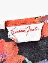 Susan Freis ラッフルカラー フラワーパターン 総柄ブラウス