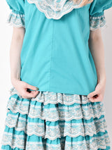 ラッフルカラーラメ刺繍セットアップ