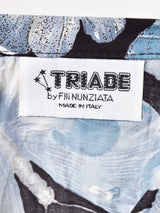 花柄 ウエストリボン 半袖シャツ