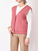 チロルデザイン ニットベスト ピンク