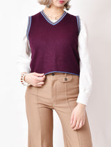 チルデンニットベスト ワインレッド