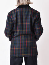 チェック柄 テーラードジャケット グリーン系