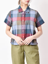 レイヤード チェック柄半袖シャツ