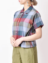 レイヤード チェック柄半袖シャツ