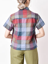 レイヤード チェック柄半袖シャツ