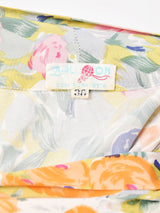 フラワーパターン総柄 シルクブラウス