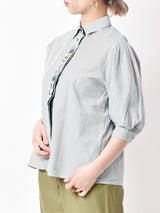 ストライプパターン 刺繍チロルシャツ