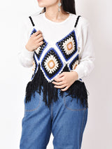 【3色展開】Elcamino クロシェニット ビスチェ