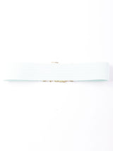 フラワーモチーフバックル ゴムベルト ミント