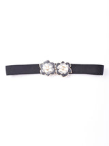 【2色展開】フラワーバックル ゴムベルト