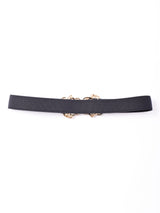 【2色展開】フラワーバックル ゴムベルト