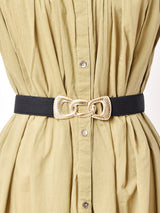 【2色展開】リボンバックル ゴムベルト