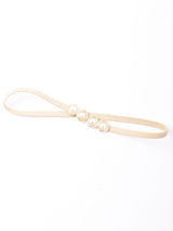 パールバックル ゴムベルト ベージュ