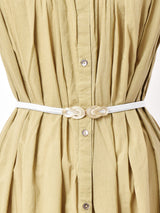 ロープモチーフバックル ゴムベルト シルバー