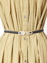 ロープモチーフバックル ゴムベルト ブラック