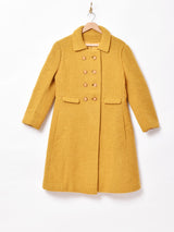 60s〜70s ダブルボタン ヴィンテージウールコート イエロー