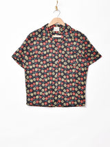 【3色展開】Elcaminoサンフラワー 総柄 オープンカラー半袖シャツ