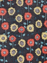 【3色展開】Elcaminoサンフラワー 総柄 オープンカラー半袖シャツ