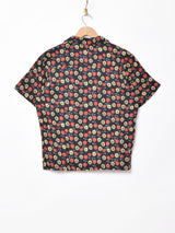 【3色展開】Elcaminoサンフラワー 総柄 オープンカラー半袖シャツ