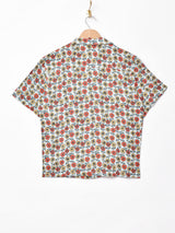 【3色展開】Elcaminoサンフラワー 総柄 オープンカラー半袖シャツ