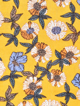 Elcaminoチャイナボタン 半袖花柄シャツ