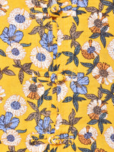 Elcaminoチャイナボタン 半袖花柄シャツ