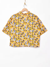 Elcaminoチャイナボタン 半袖花柄シャツ