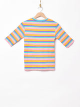 【3色展開】Meridianマルチボーダー 5分袖Tシャツ