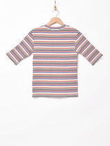 【3色展開】Meridianマルチボーダー 5分袖Tシャツ