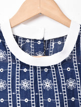 【2色展開】Meridian刺繍 ノースリーブフリルトップス