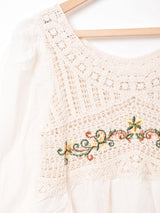 Elcaminoクロシェ切替 カットワークチュニック