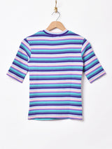 【3色展開】Meridianマルチボーダー 5分袖Tシャツ