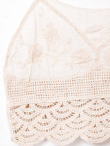 Elcaminoクロシェ切り替え 刺繍 キャミソール