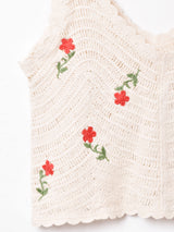 【2色展開】Elcaminoフラワー刺繍 クロシェトップス