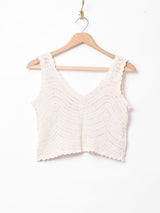 【2色展開】Elcaminoフラワー刺繍 クロシェトップス