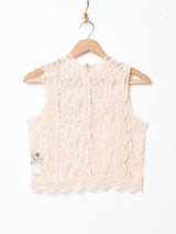 【2色展開】Meridianノースリーブ レーストップス