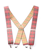 【2色展開】タータンチェック柄 ワイドサスペンダー