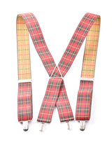 【2色展開】タータンチェック柄 ワイドサスペンダー