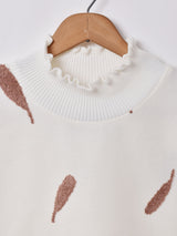 【2色展開】Meridianリーフ刺繍トップス