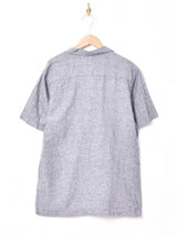 オープンカラー 半袖リネンシャツ