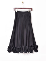 【2色展開】Meridian ラッフルヘム プリーツスカート