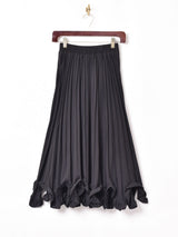 【2色展開】Meridian ラッフルヘム プリーツスカート